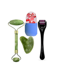 Marble Jade Roller + Ice Roller + Derma Roller — Pack of 3