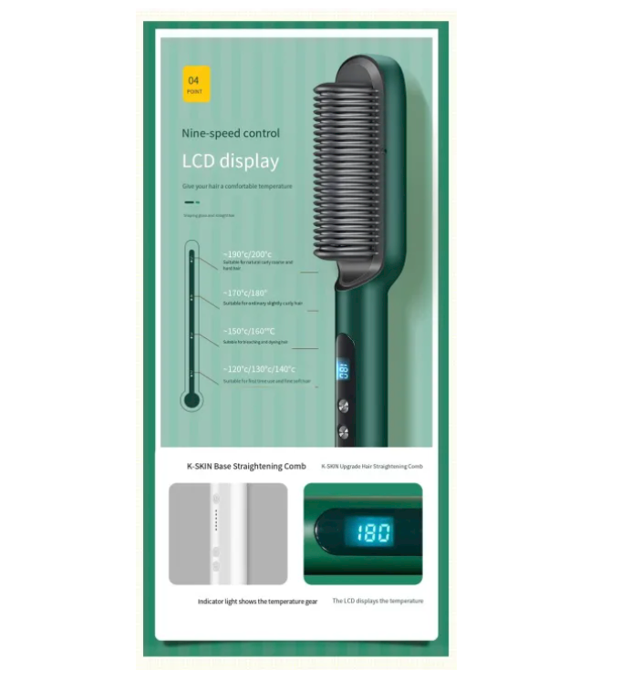Electric Professional Hair Straightening Brush